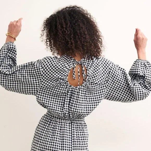 NWT Nobody's Child Black Gingham Top (Matching Skirt Available) - Picture 3 of 6